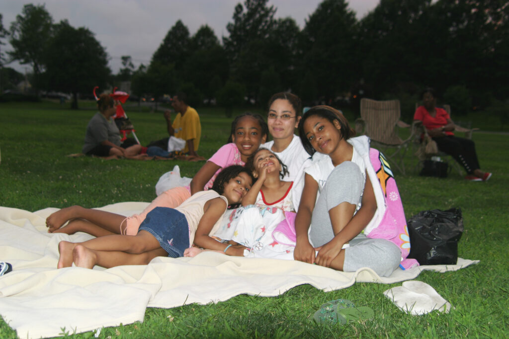 An all girls Family Movies in the Park outing.